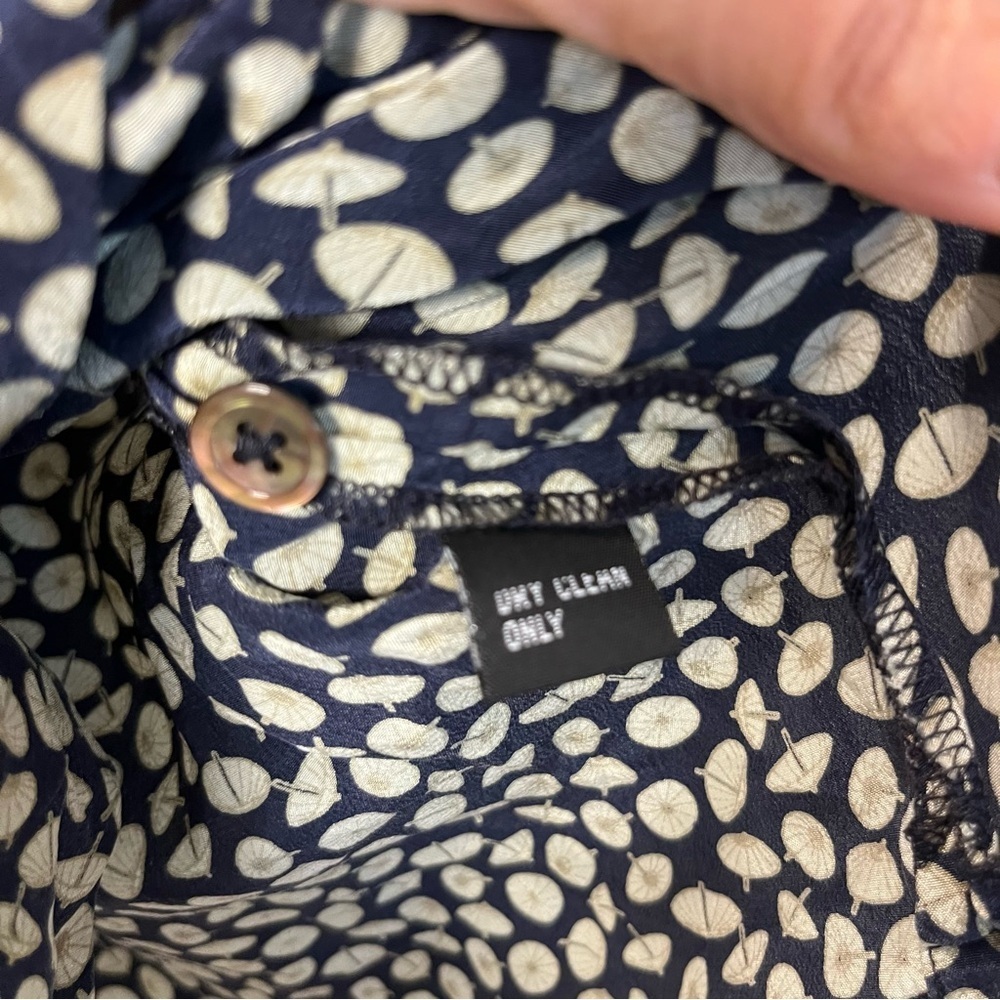 Linda Allard Ellen Tracy Vintage Women Patterned Shirt Blouse Silk Size 10 - Picture 7 of 10